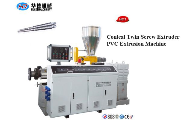 Conical Twin Screw Extruder PVC Extrusion Machine 